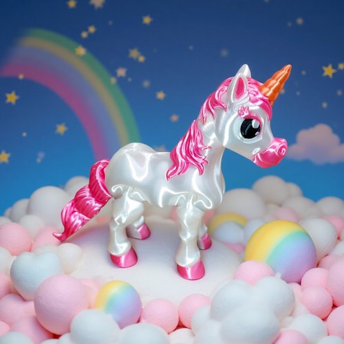 新年生肖马独角兽3D打印手办