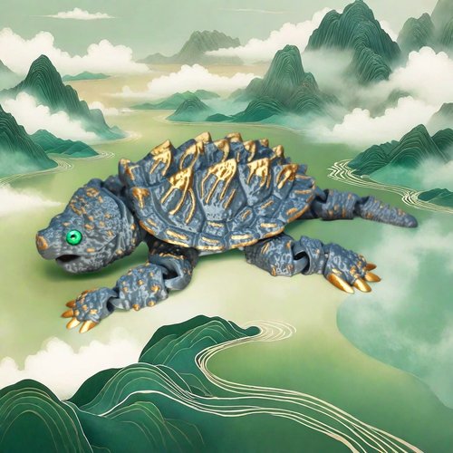 玄武神兽3d乌龟模型桌面摆件打印