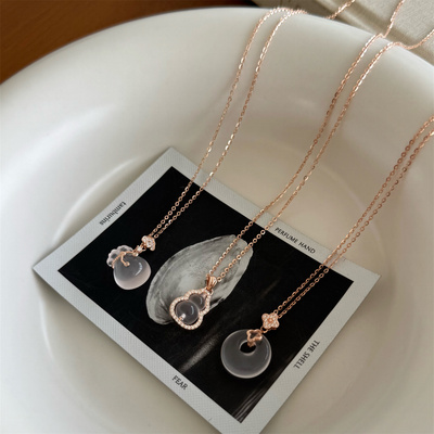 minicyber芙蓉石项链中式复古风