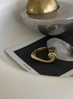 minicyber铜镀金戒指极简设计风