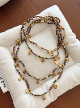 minicyber石榴石铜项链时尚复古