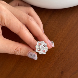 MINICYBER布契拉提镂空菱形戒指时尚 高级小众精致时髦通勤百搭款