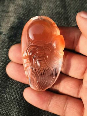 水晶水晶天然老寿星挂件吊坠