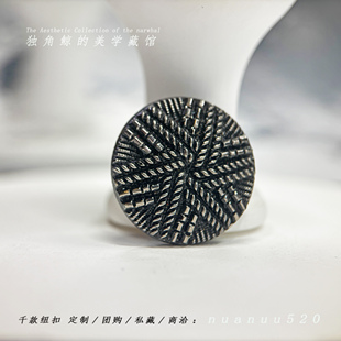 #银线# vintage西德古董琉璃纽扣 27mm秋冬大衣主扣 孤品1颗