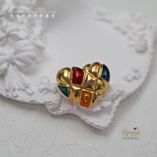 #爱心# 红蓝绿黄进口珐琅古董金属纽扣 27&35mm高定大衣纽扣 少量