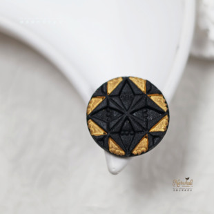 23mm磨砂沙丘金黑 捷克高定琉璃贴片 几何美学 沙丘贵族