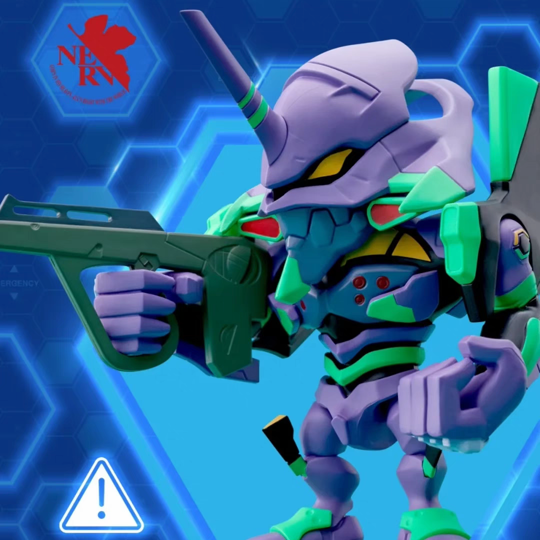 万代QMSV-C EVANGELION新世纪福音战士盲盒潮玩EVA初机号Q版周边