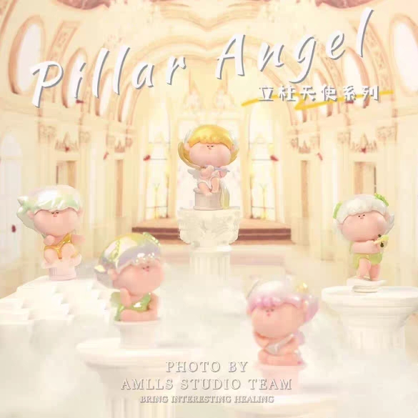 阿玛莉莉丝立柱天使萌粒可爱潮玩盲袋少女礼物雕塑生日可爱摆件新