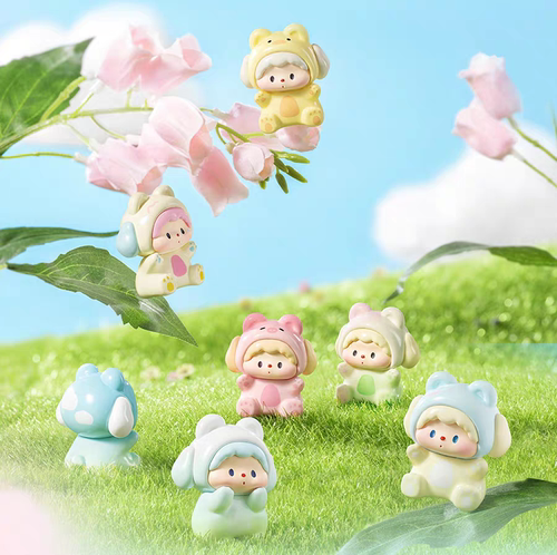 正版噜噜狗的小熊派对2.0春日野餐萌粒盲盒公仔手办摆件女孩礼物