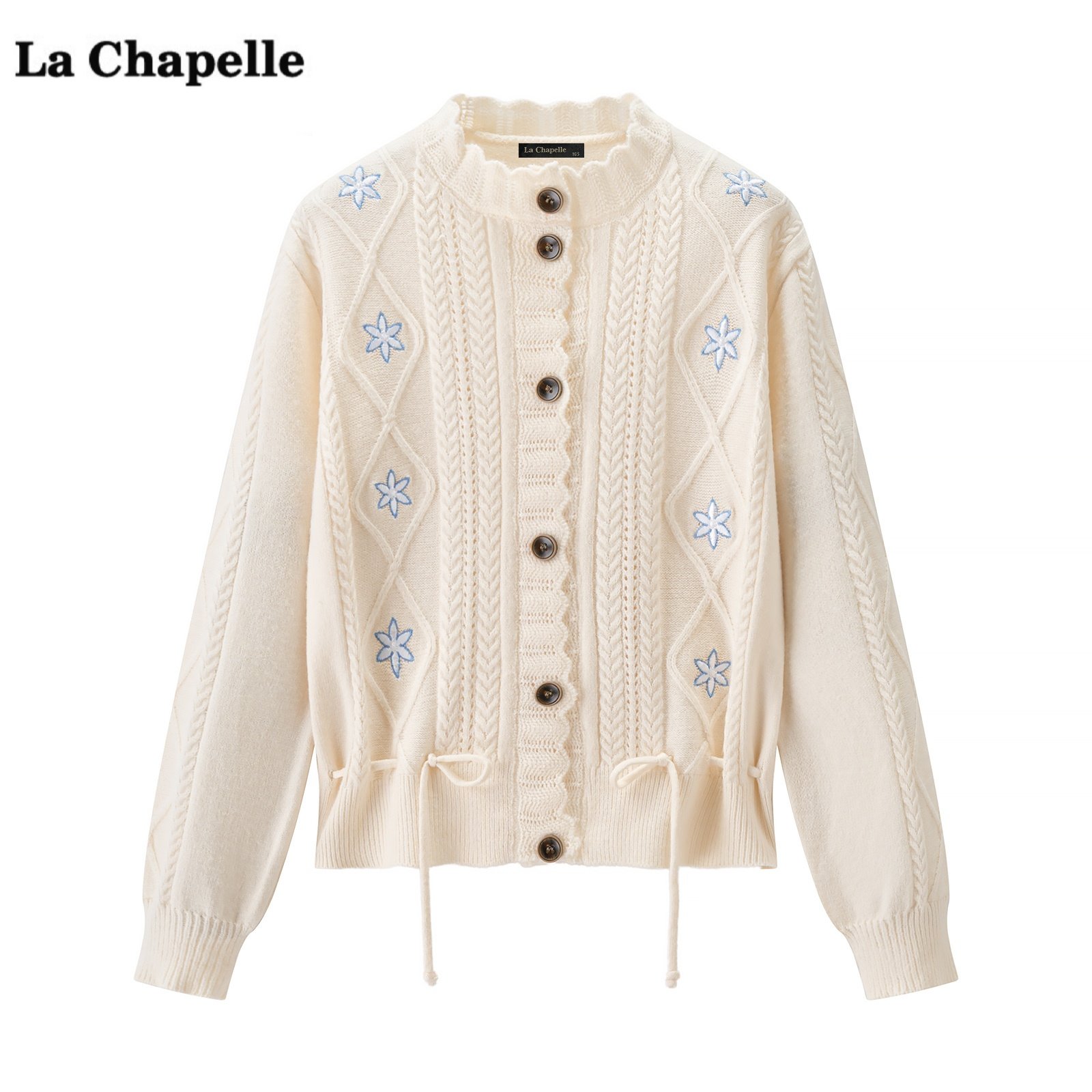 拉夏贝尔/La Chapelle韩系刺绣钩花针织开衫女秋冬季新款毛衣上衣,女装/女士精品,毛针织衫,淘宝优惠券,粉丝福利购,淘宝优惠卷