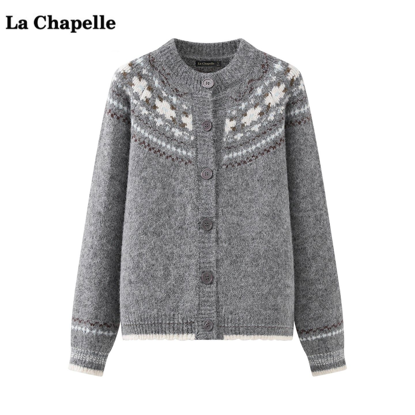 拉夏贝尔/La Chapelle慵懒风圆领针织开衫外套女冬季新款毛衣上衣,女装/女士精品,毛针织衫,淘宝优惠券,粉丝福利购,淘宝优惠卷