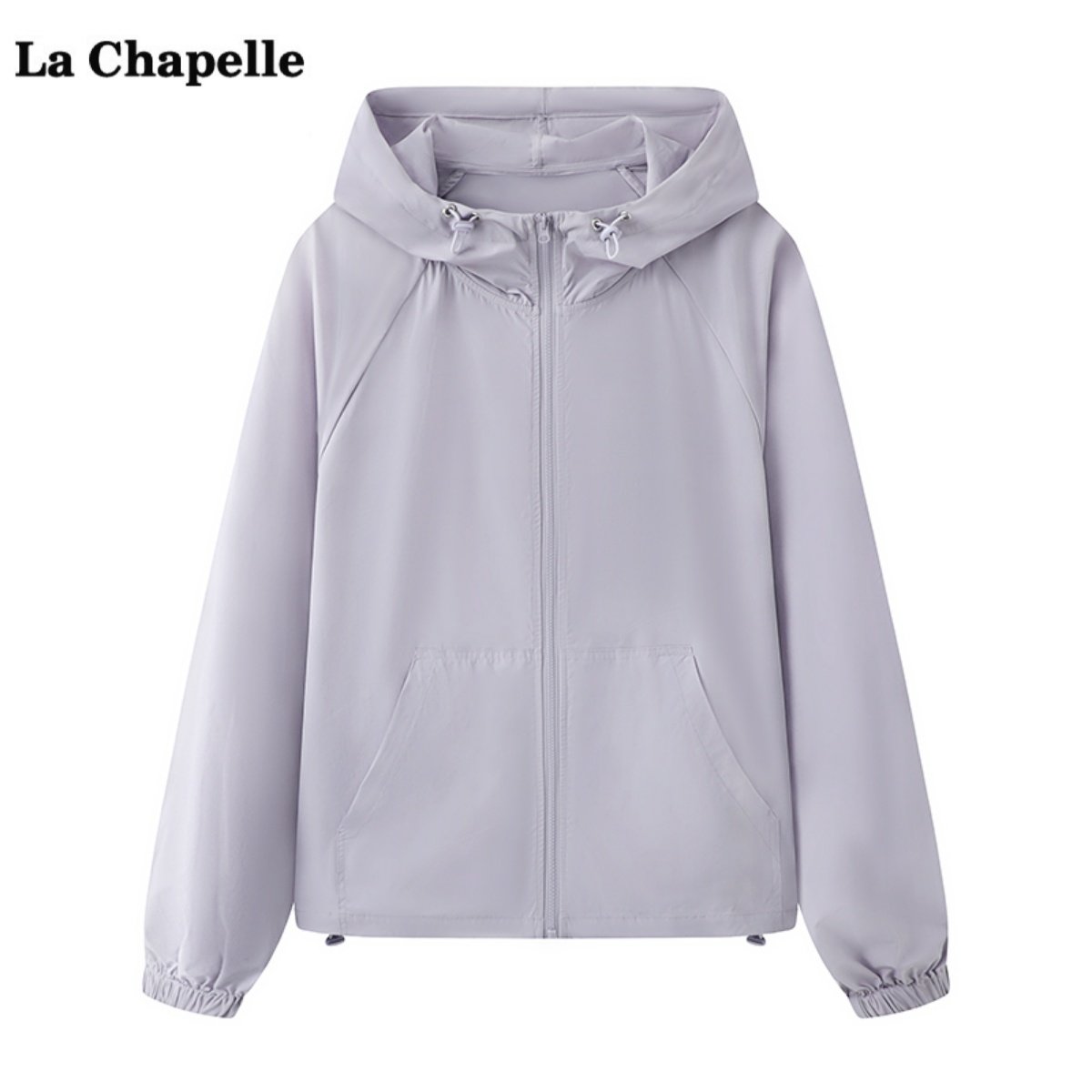 拉夏贝尔/La Chapelle时尚纯色连帽防晒服女夏季新款宽松外套上衣