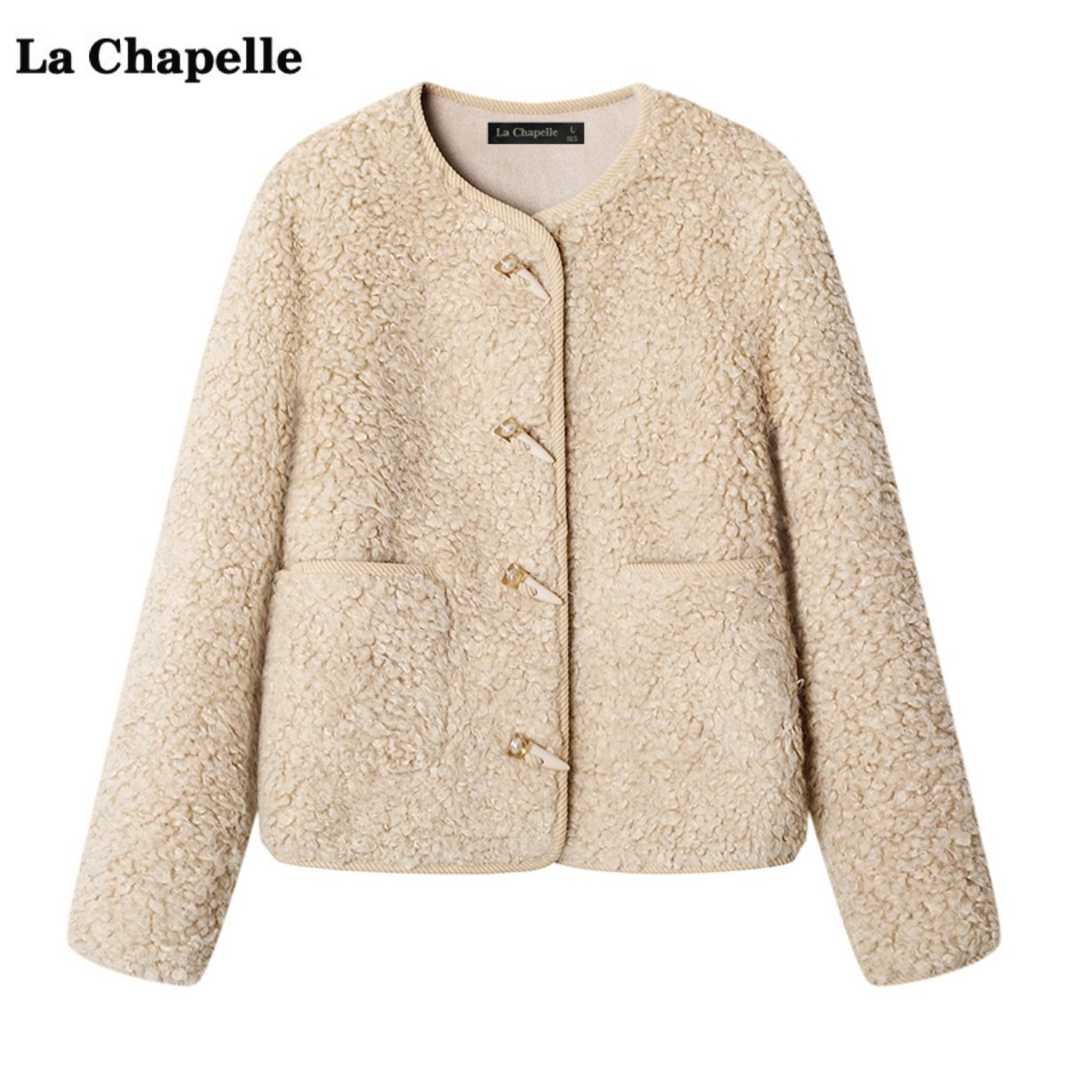 拉夏贝尔/La Chapelle颗粒毛绒短款外套女冬季新款小个子毛毛上衣,女装/女士精品,短外套,淘宝优惠券,粉丝福利购,淘宝优惠卷