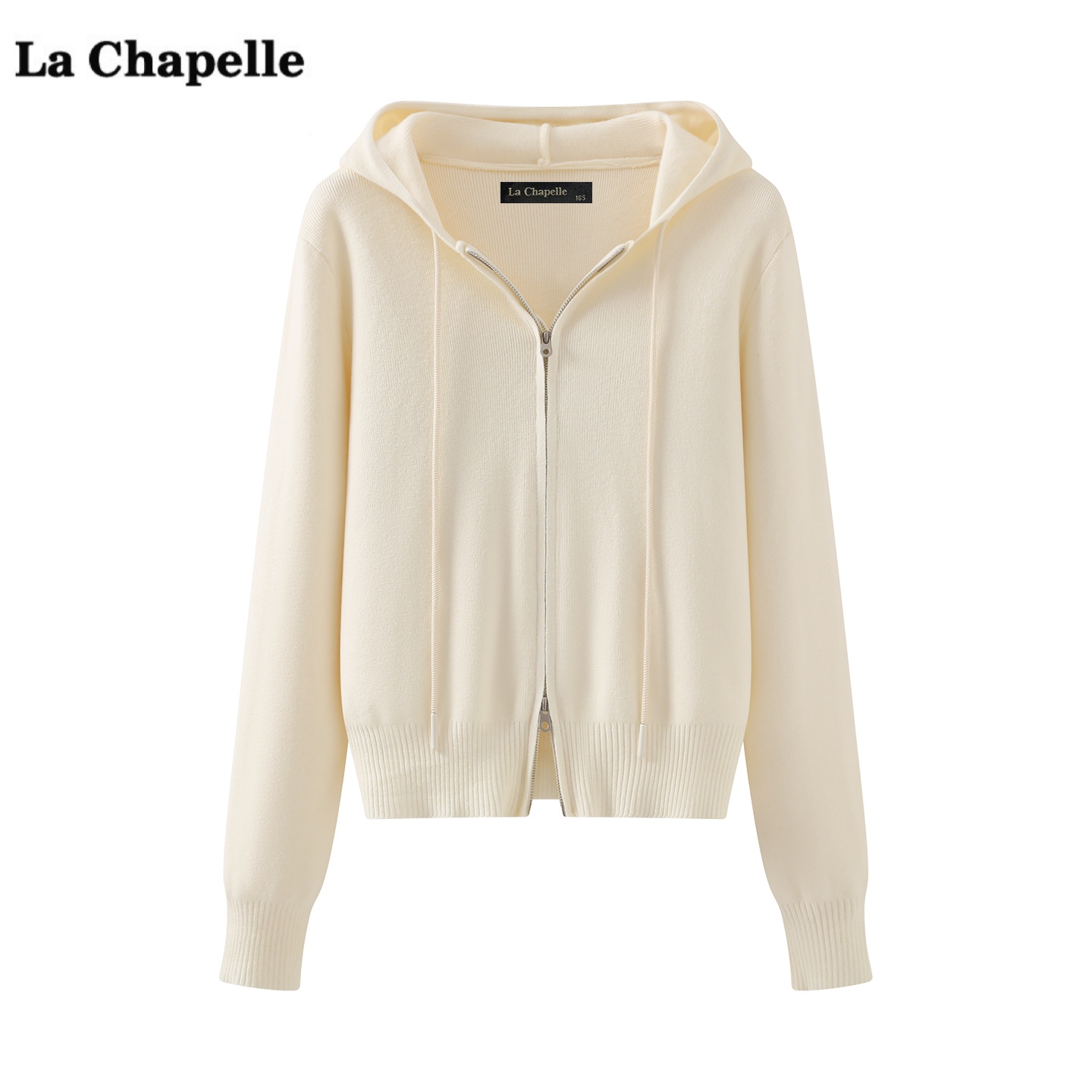 拉夏贝尔/La Chapelle韩系连帽针织开衫外套女秋冬季新款休闲上衣