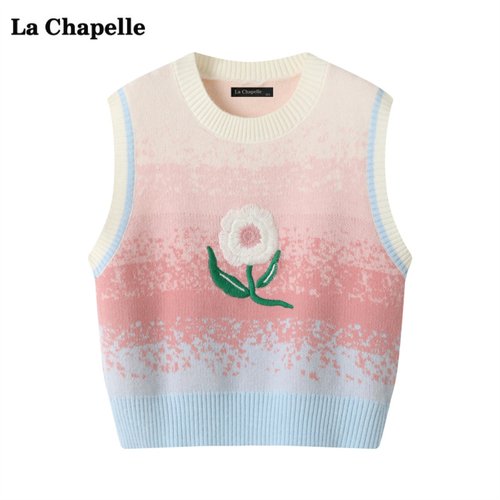 拉夏贝尔LaChapelle花朵刺绣马甲