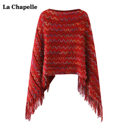 拉夏贝尔LaChapelle红色披肩女