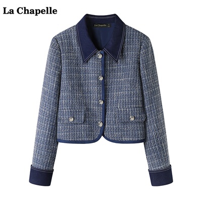 拉夏贝尔/La Chapelle洋气小香风外套女秋季新款宽松气质夹克上衣