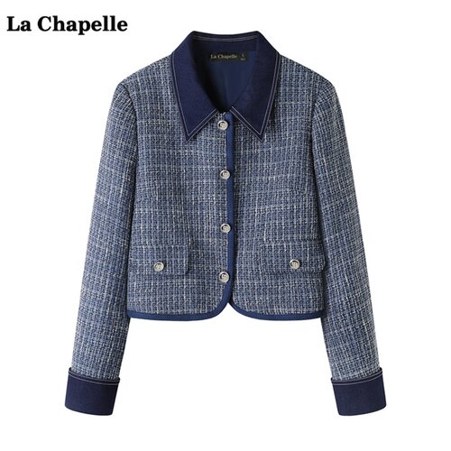 拉夏贝尔/La Chapelle洋气小香风外套女秋季新款宽松气质夹克上衣
