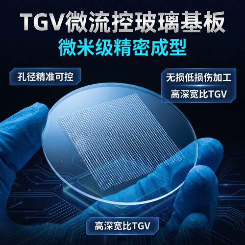 飞秒激光高深宽比TGV通孔基板