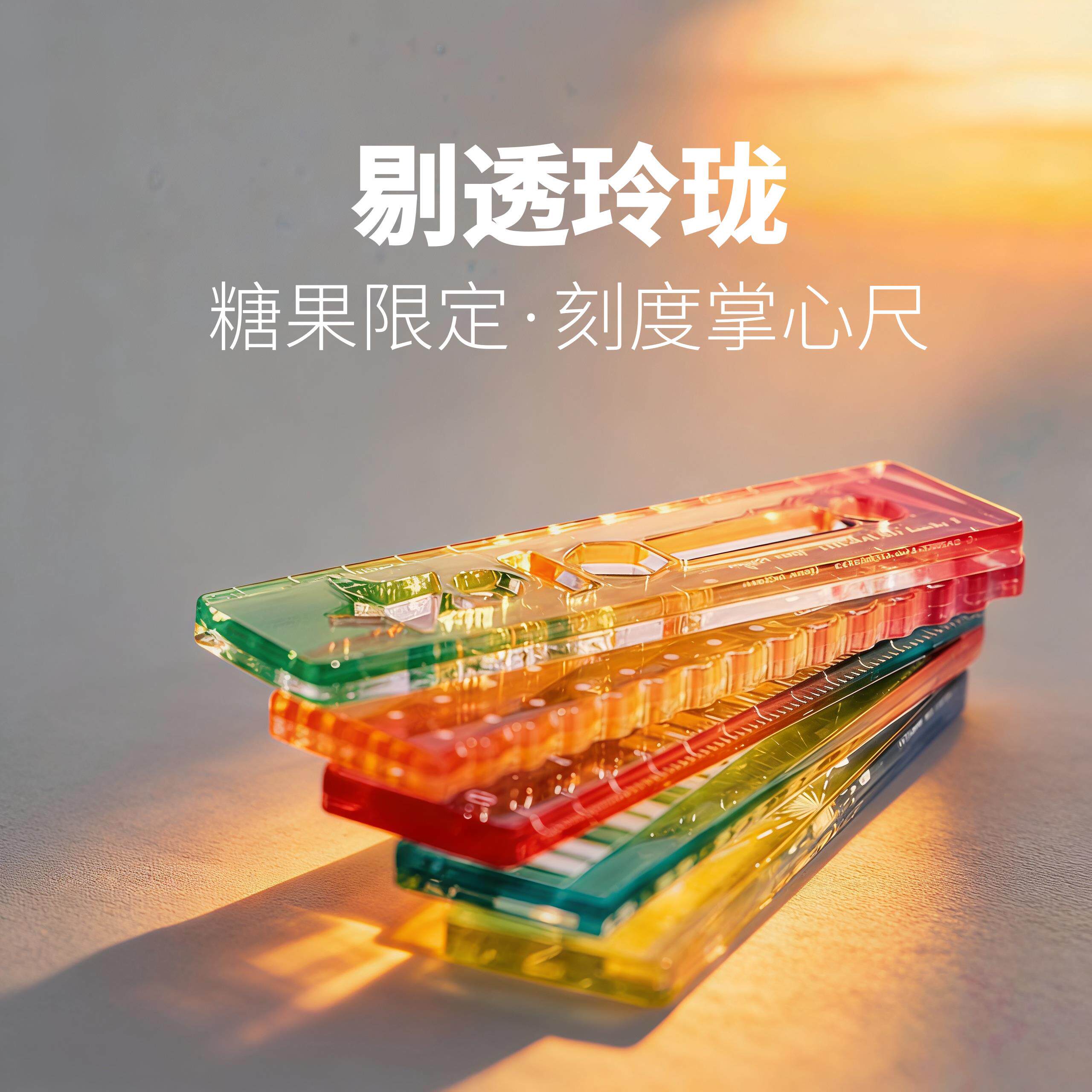 称心如意尺掌心尺糖果限定色手帐本迷你刻度尺波浪直尺小巧便携