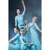 云水谣儿童成人舞蹈表演演出考级服饰扇子山水画小兰花奖古典服饰