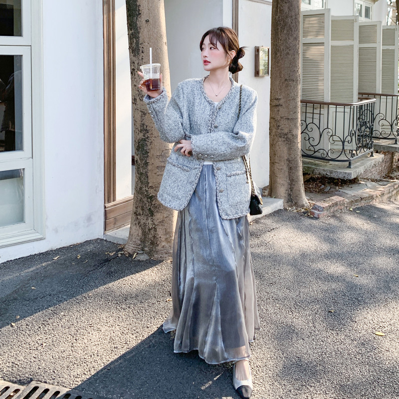 【26春新款】小香风外套+半身裙C155-8806-P195控298,女装套装/套裙,2C155