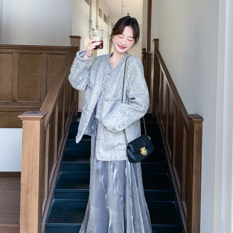 【26春新款】小香风外套+半身裙C155-8806-P195控298,女装套装/套裙,2C155