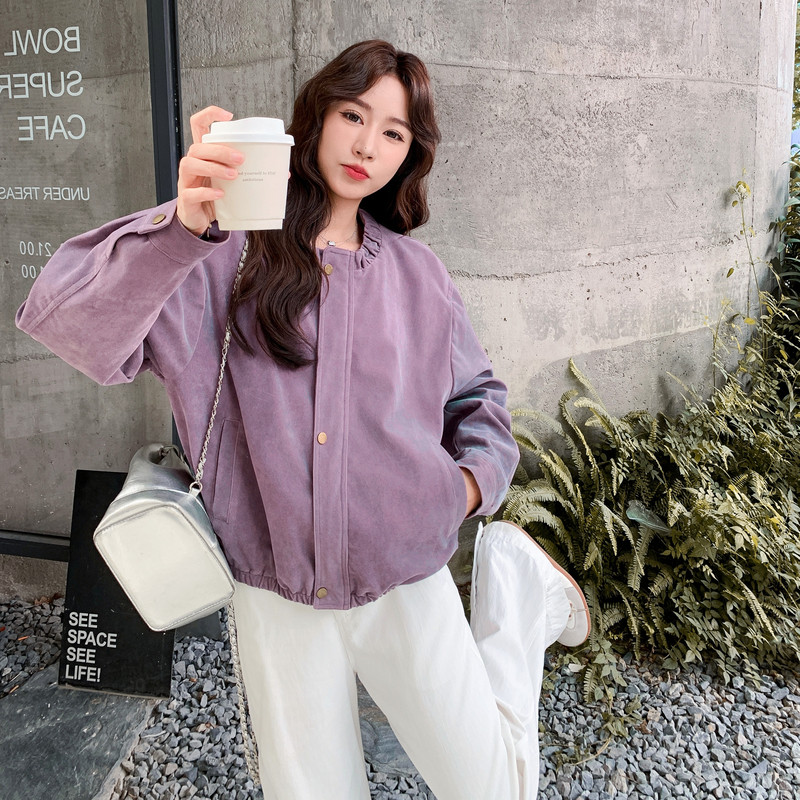 【26春新款】紫色麂皮外套C155-8811-P155控248,女装套装/套裙,2C155