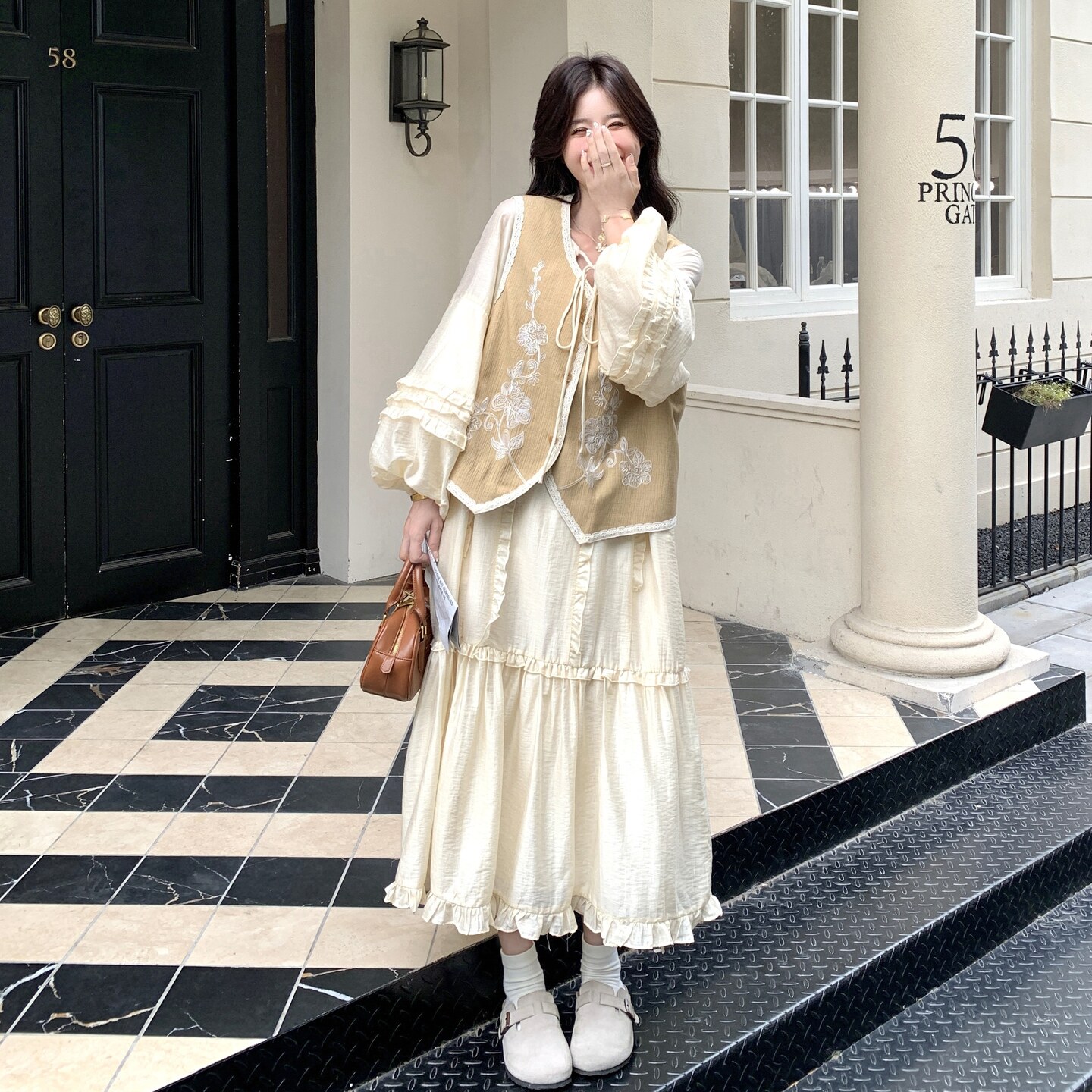 【25秋新款】绣花马甲连衣裙套装C155-808-P175控268,女装套装/套裙,2C155