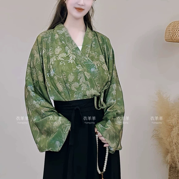早秋棉绸新中式国风改良道袍汉服日常百搭气质复古中国风上衣外搭图片