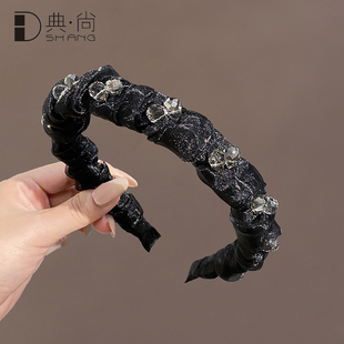 增高颅顶神器发箍女款 夏高级感褶皱轻奢日常外戴头饰洗脸发箍发卡