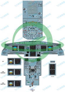 空客A320LIGHT TES官方新版飞机座舱驾驶舱挂图海报飞行学习训练