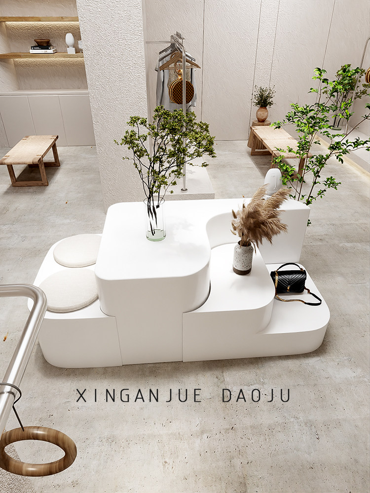 服装店软装中岛展示台桌子橱窗装饰陈列道具鞋包包流水台展台