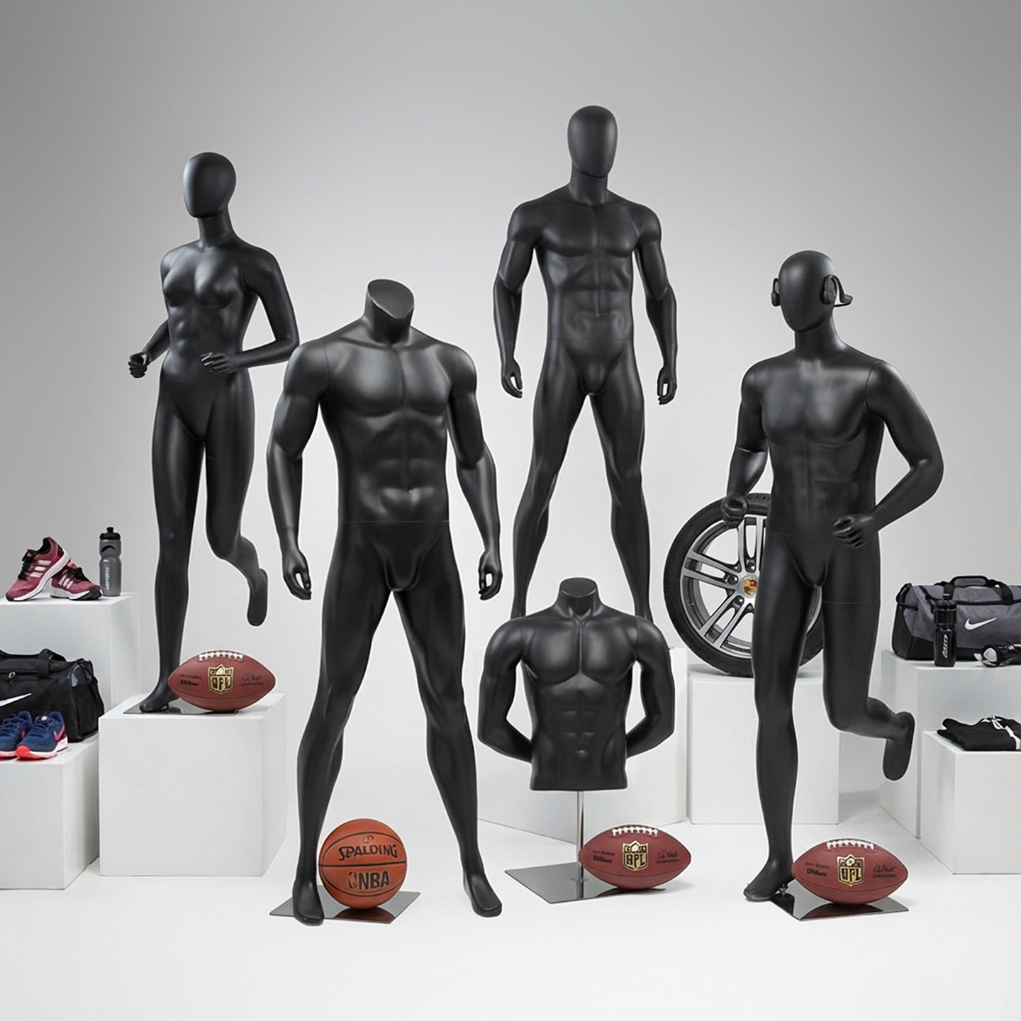 个性运动模特道具男女全身 橱窗模特展示架服装店假人体模型全身