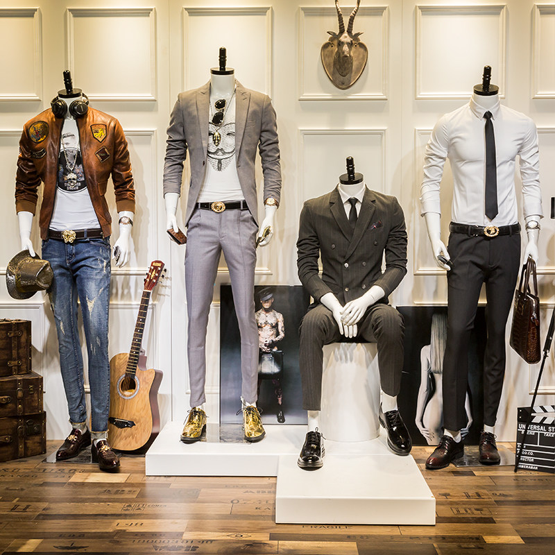 男装店无头模特道具全身人偶模型服装店假人展示橱窗人体男模特架