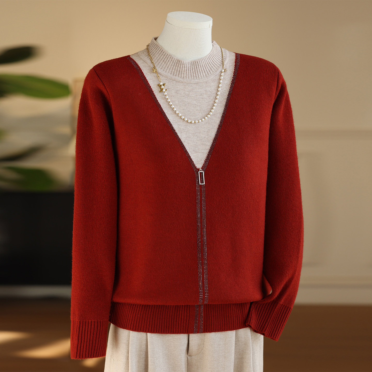 新年装加绒加厚毛衣中老年妈妈装2025年冬季厚款假两件打底衫女士,女装/女士精品,中老年女装,淘宝优惠券,粉丝福利购,淘宝优惠卷