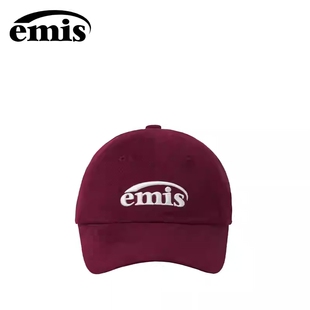 emis帽子女新标经典棒球帽男款王心凌同款酒红色大头围韩系鸭舌帽