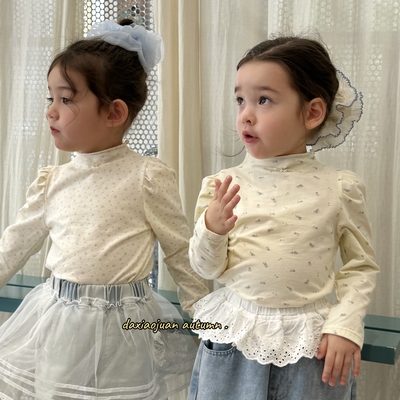 大小卷女童甜美长袖T恤打底衫