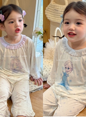 大小卷Heyhoney夏款女童家居服套装睡衣睡裤薄款空调服巨软26713
