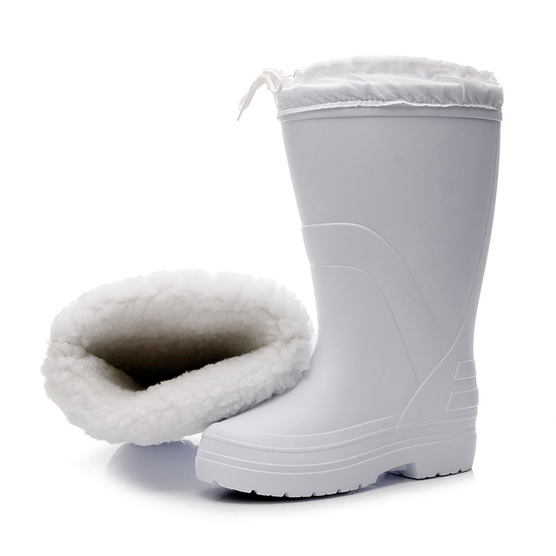 白色食品厂卫生雨靴一体加绒高筒棉水鞋防滑耐油食堂厨师冷藏雨鞋,流行男鞋,雨鞋,淘宝优惠券,粉丝福利购,淘宝优惠卷