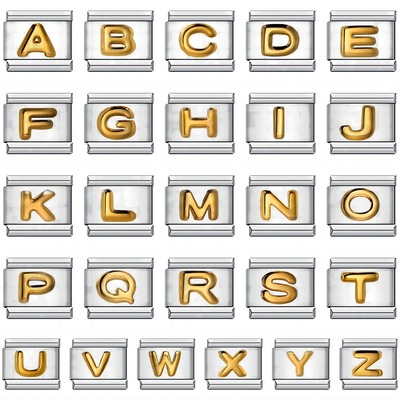 钛钢镀金凸起英文字母DIY手链