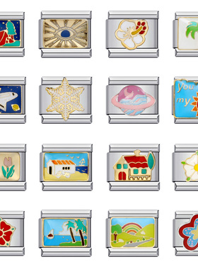 意大利模块手链个性焊接滴油钛钢手镯时尚DIY Italian bracelet