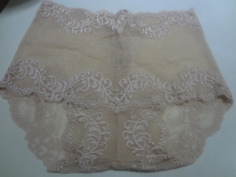 丽维透明性感黑色蕾丝平角内裤