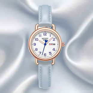 迪士尼手表女款 学生高颜值小巧多巴胺初中生儿童女孩只看时间电子