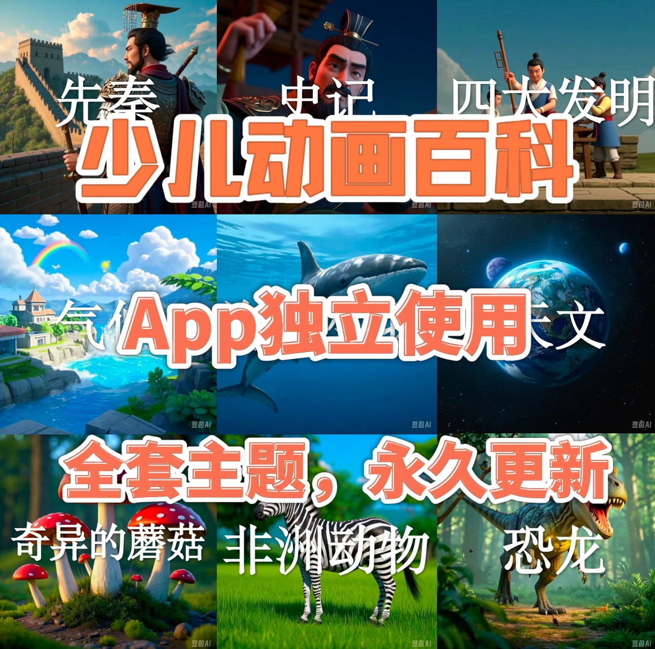 少儿动画百科app全套斑马少儿动画主题独立使用斑马百科全套