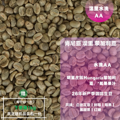 26新产季咖啡生豆 肯尼亚 涅里 蒙加利亚 水洗 AA 咖啡包邮