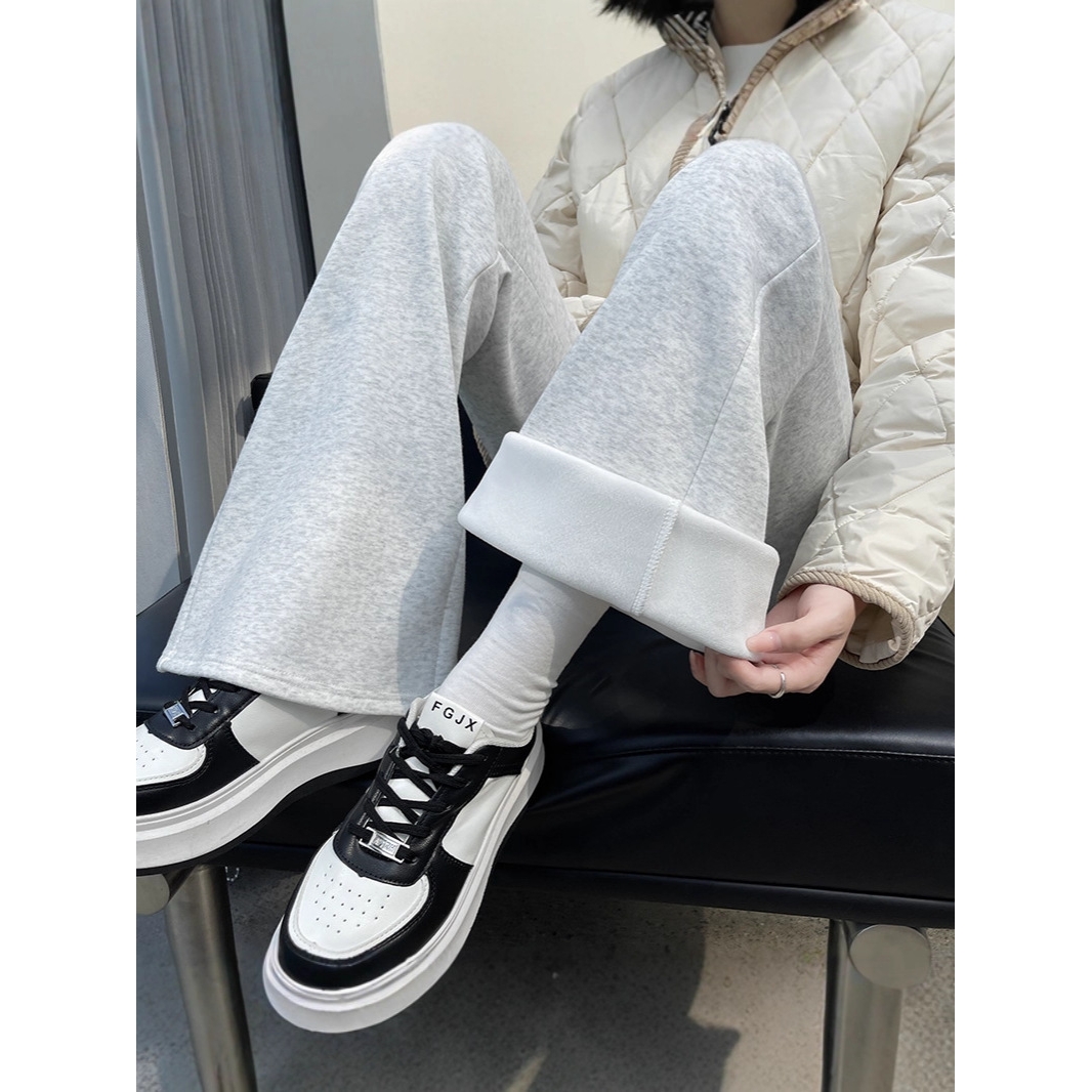 德国进口美式运动裤女秋冬2025年加绒加厚高腰显瘦马蹄裤休闲保暖