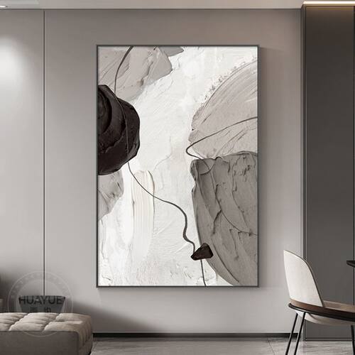 简约现代黑白抽象客厅装饰画走廊过道装饰画高级感沙发背景墙挂画