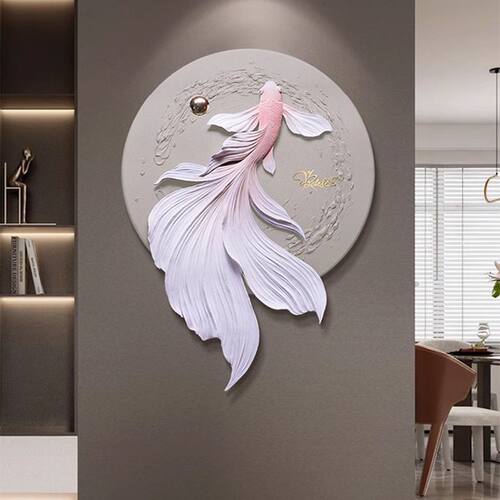 立体感浮雕壁画客厅挂画走廊过道灯光进门现代轻奢入户玄关装饰画