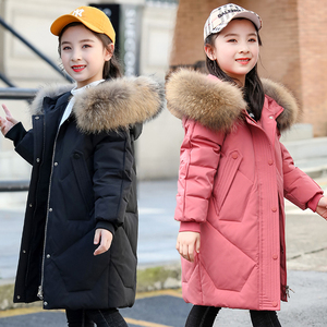 儿童棉服中长款女童2023冬季新款童装大童女孩网红冬装外套洋气